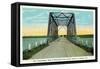 Chequamegon Bay, Wisconsin - Long Bridge Between Ashland and Bayfield-Lantern Press-Framed Stretched Canvas
