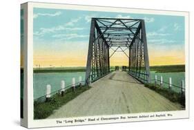 Chequamegon Bay, Wisconsin - Long Bridge Between Ashland and Bayfield-Lantern Press-Stretched Canvas