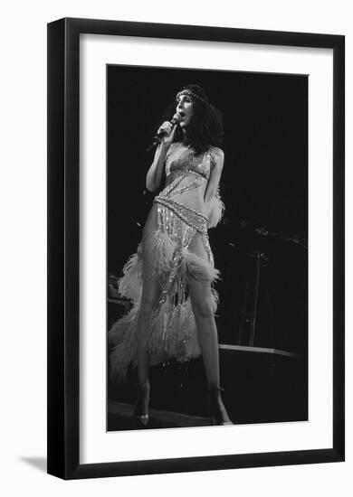 Cher in Feathers-null-Framed Art Print