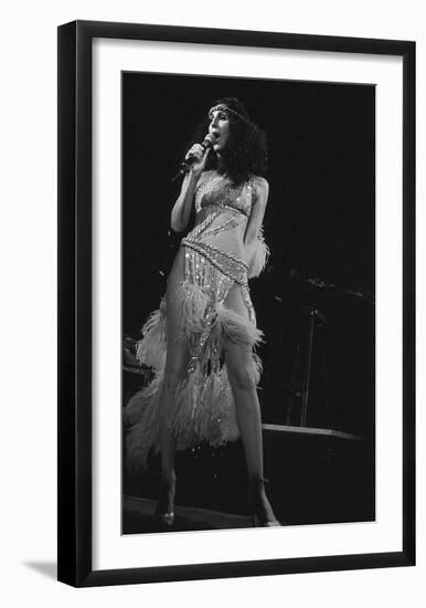 Cher in Feathers-null-Framed Art Print