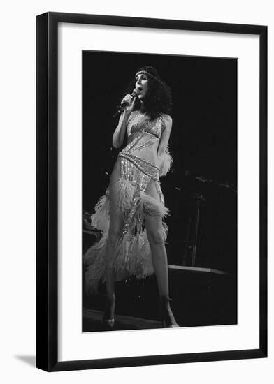 Cher in Feathers-null-Framed Art Print