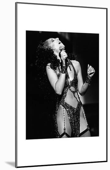 Cher Performing-null-Mounted Art Print