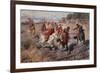 Cherkess Celebrating the End of Muharram with the Equestrian Sport of the Dash for the Prize Lamb-Franz Roubaud-Framed Giclee Print