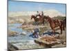 Cherkessian Horseman Crossing the River-Franz Roubaud-Mounted Giclee Print