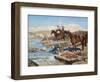 Cherkessian Horseman Crossing the River-Franz Roubaud-Framed Giclee Print