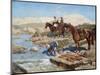 Cherkessian Horseman Crossing the River-Franz Roubaud-Mounted Giclee Print