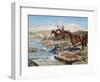 Cherkessian Horseman Crossing the River-Franz Roubaud-Framed Premium Giclee Print