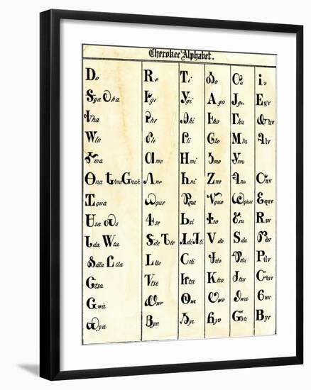 Cherokee Alphabet Developed by Sequoyah-null-Framed Giclee Print