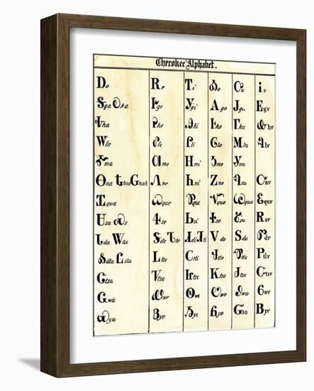 Cherokee Alphabet Developed by Sequoyah-null-Framed Giclee Print