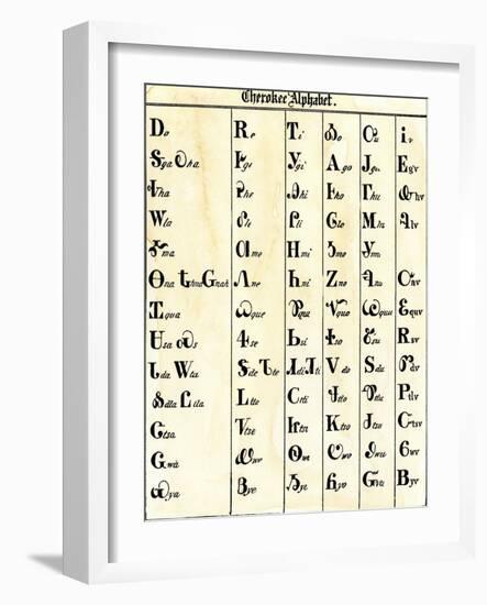 Cherokee Alphabet Developed by Sequoyah-null-Framed Giclee Print