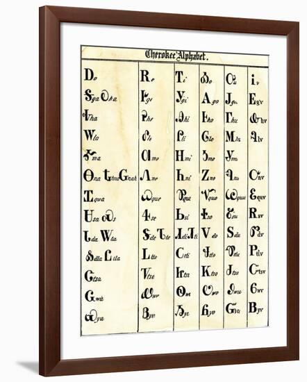 Cherokee Alphabet Developed by Sequoyah-null-Framed Giclee Print