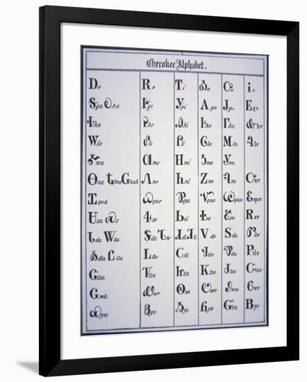 Cherokee Alphabet, Developed in 1821-null-Framed Giclee Print