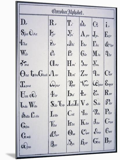 Cherokee Alphabet, Developed in 1821-null-Mounted Giclee Print