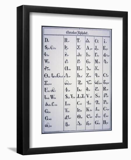 Cherokee Alphabet, Developed in 1821-null-Framed Giclee Print