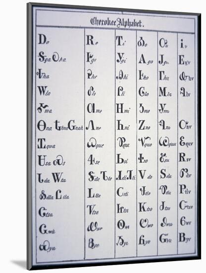 Cherokee Alphabet, Developed in 1821-null-Mounted Giclee Print