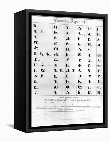 Cherokee Alphabet, from Pendelton's "Lithography," 1835-null-Framed Stretched Canvas