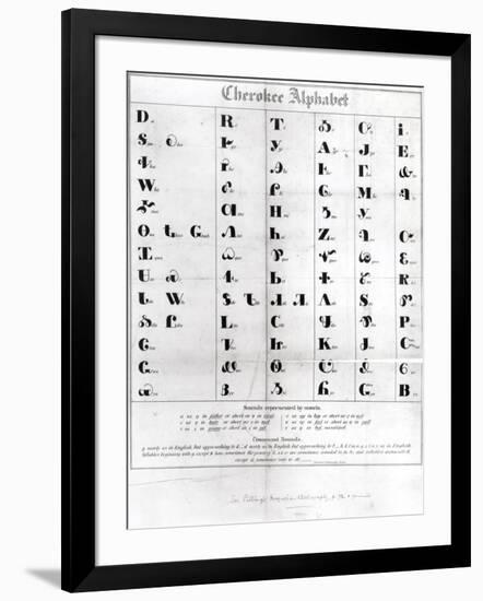 Cherokee Alphabet, from Pendelton's "Lithography," 1835-null-Framed Giclee Print