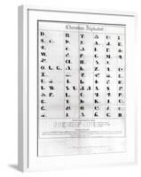 Cherokee Alphabet, from Pendelton's "Lithography," 1835-null-Framed Giclee Print