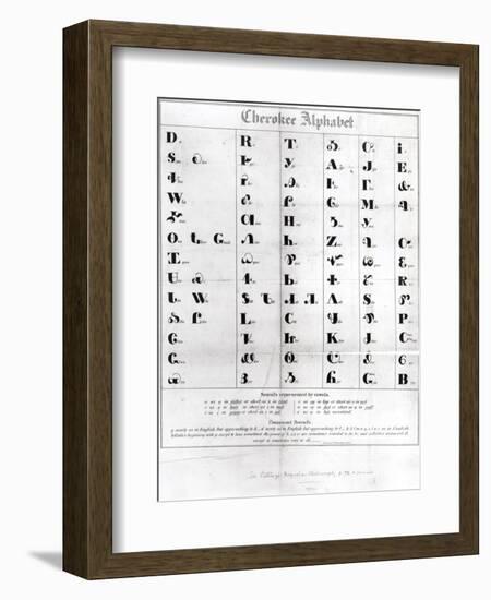 Cherokee Alphabet, from Pendelton's "Lithography," 1835-null-Framed Giclee Print