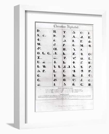 Cherokee Alphabet, from Pendelton's "Lithography," 1835-null-Framed Giclee Print