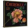 Cherokee Brand - Highland, California - Citrus Crate Label-Lantern Press-Stretched Canvas