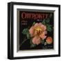 Cherokee Brand - Highland, California - Citrus Crate Label-Lantern Press-Framed Art Print