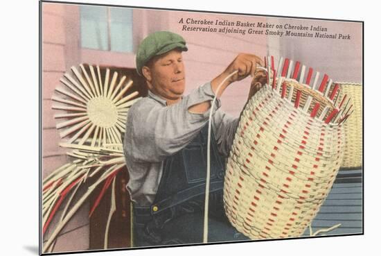 Cherokee Indian Basket Weaver, North Carolina-null-Mounted Art Print