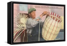 Cherokee Indian Basket Weaver, North Carolina-null-Framed Stretched Canvas