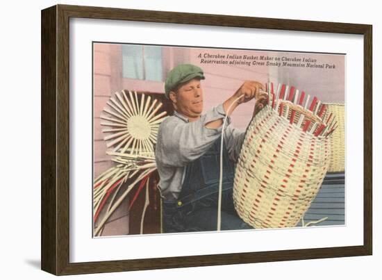 Cherokee Indian Basket Weaver, North Carolina-null-Framed Art Print