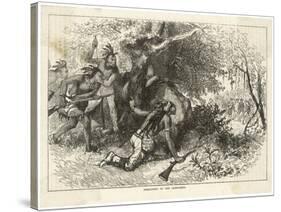 Cherokee Indians Ambush British Soldiers-null-Stretched Canvas