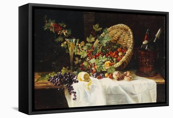 Cherries and Gooseberries in a Basket, 1859-Gertrud Trefftz-Framed Stretched Canvas