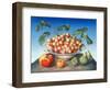 Cherries in Delft Bowl with Red and Yellow Apple-Amelia Kleiser-Framed Giclee Print