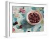 Cherries on Tablecloth-Jenny Westenhofer-Framed Art Print