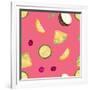 Cherries Pattern on Pink-Nola James-Framed Art Print