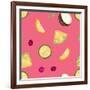 Cherries Pattern on Pink-Nola James-Framed Art Print