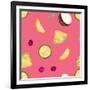 Cherries Pattern on Pink-Nola James-Framed Art Print