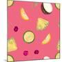 Cherries Pattern on Pink-Nola James-Mounted Art Print