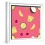 Cherries Pattern on Pink-Nola James-Framed Art Print