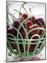 Cherries with Drops of Water in Wire Basket-Foodcollection-Mounted Photographic Print