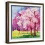 Cherry Blooms II-Blue Fish-Framed Art Print