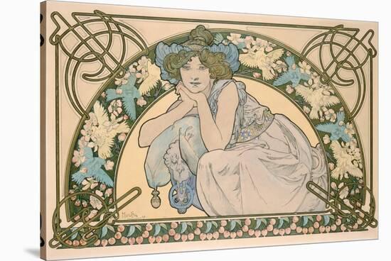 Cherry Blossom, 1898-Alphonse Mucha-Stretched Canvas