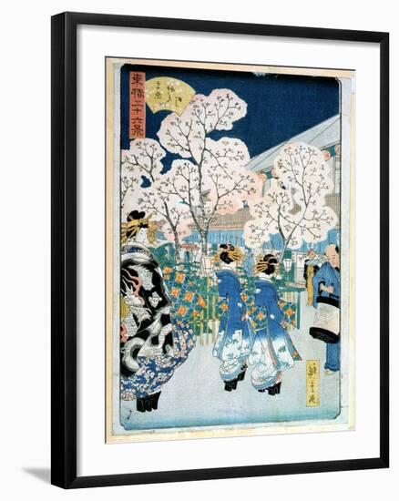 Cherry Blossom at Asakura-Ando Hiroshige-Framed Giclee Print