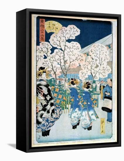 Cherry Blossom at Asakura-Ando Hiroshige-Framed Stretched Canvas