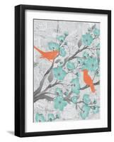 Cherry Blossom Birds 5-Diane Stimson-Framed Art Print