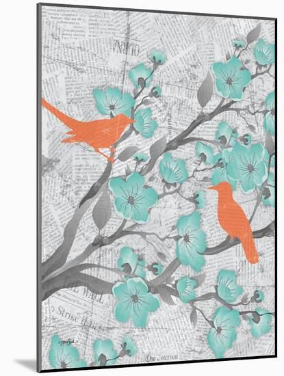 Cherry Blossom Birds 5-Diane Stimson-Mounted Art Print