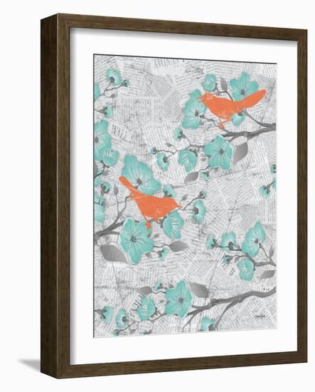 Cherry Blossom Birds 6-Diane Stimson-Framed Art Print