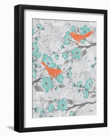 Cherry Blossom Birds 6-Diane Stimson-Framed Art Print