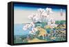 Cherry Blossom Festival-Katsushika Hokusai-Framed Stretched Canvas