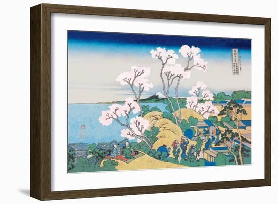 Cherry Blossom Festival-Katsushika Hokusai-Framed Art Print