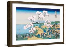 Cherry Blossom Festival-Katsushika Hokusai-Framed Art Print